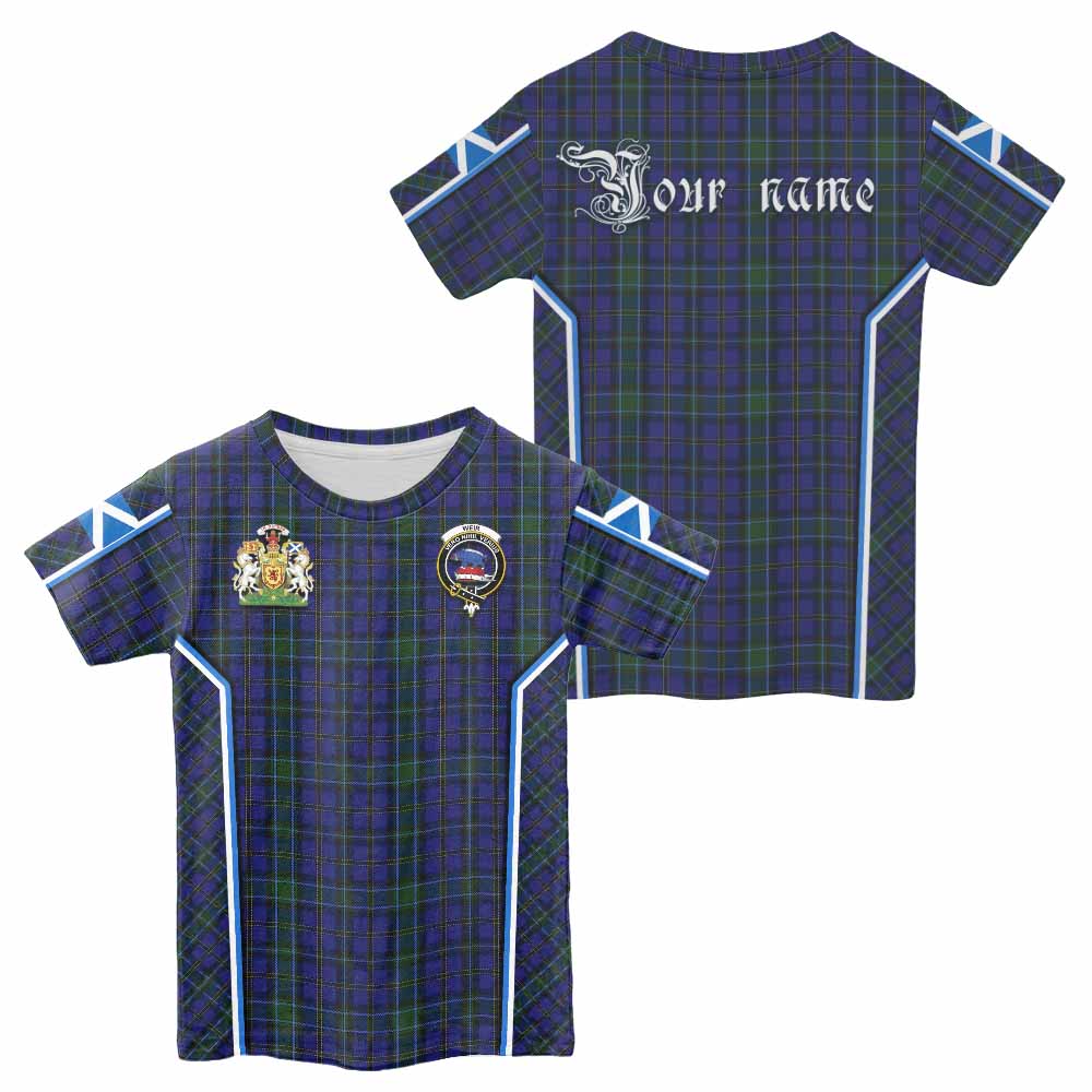 Weir Tartan Crest Kid T-shirt Scotland Coat of Arm Flag Style - Tartan Vibes Clothing