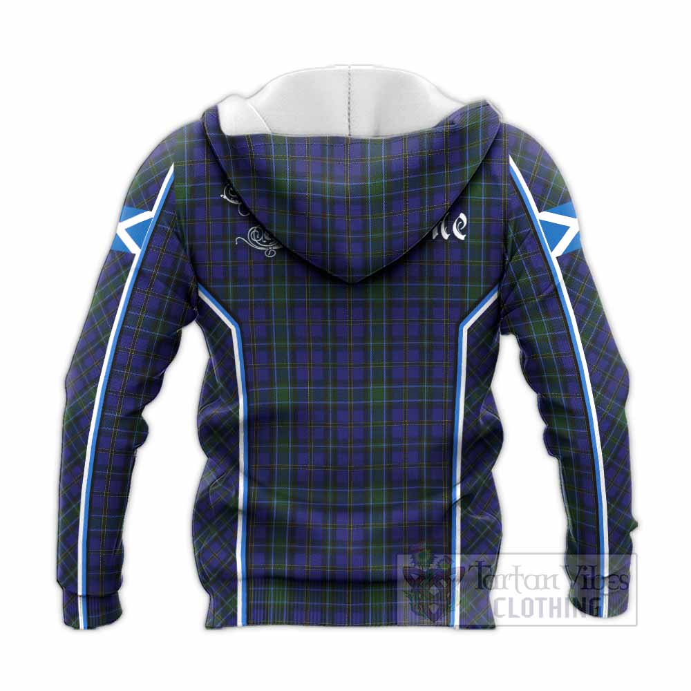 Weir Tartan Crest Knitted Hoodie Scotland Coat of Arm Flag Style - Tartan Vibes Clothing