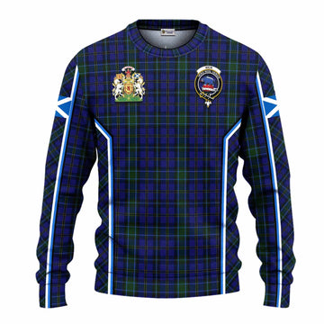 Weir Tartan Crest Knitted Sweater Scotland Coat of Arm Flag Style - Tartan Vibes Clothing