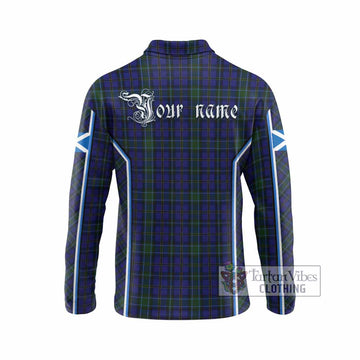 Weir Tartan Crest Long Sleeve Polo Shirt Scotland Coat of Arm Flag Style