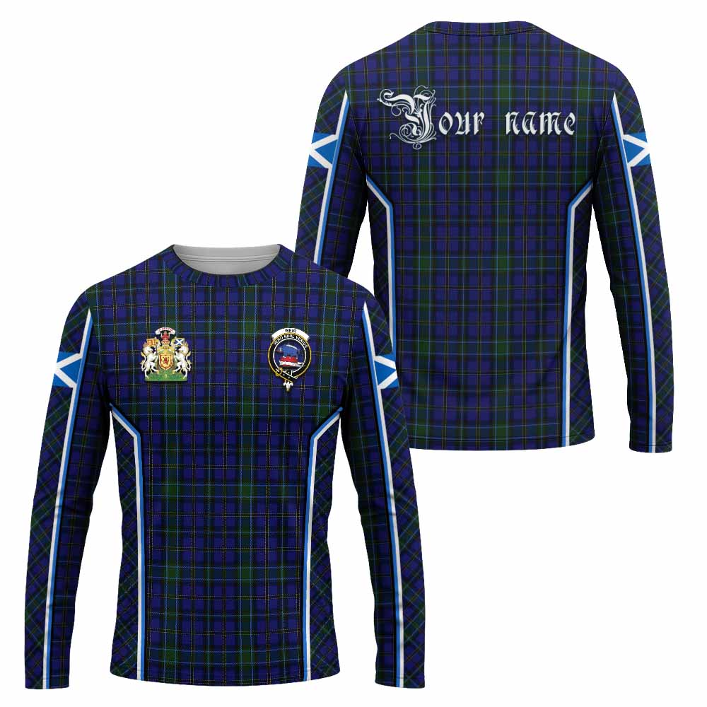 Weir Tartan Crest Long Sleeve T-Shirt Scotland Coat of Arm Flag Style - Tartan Vibes Clothing