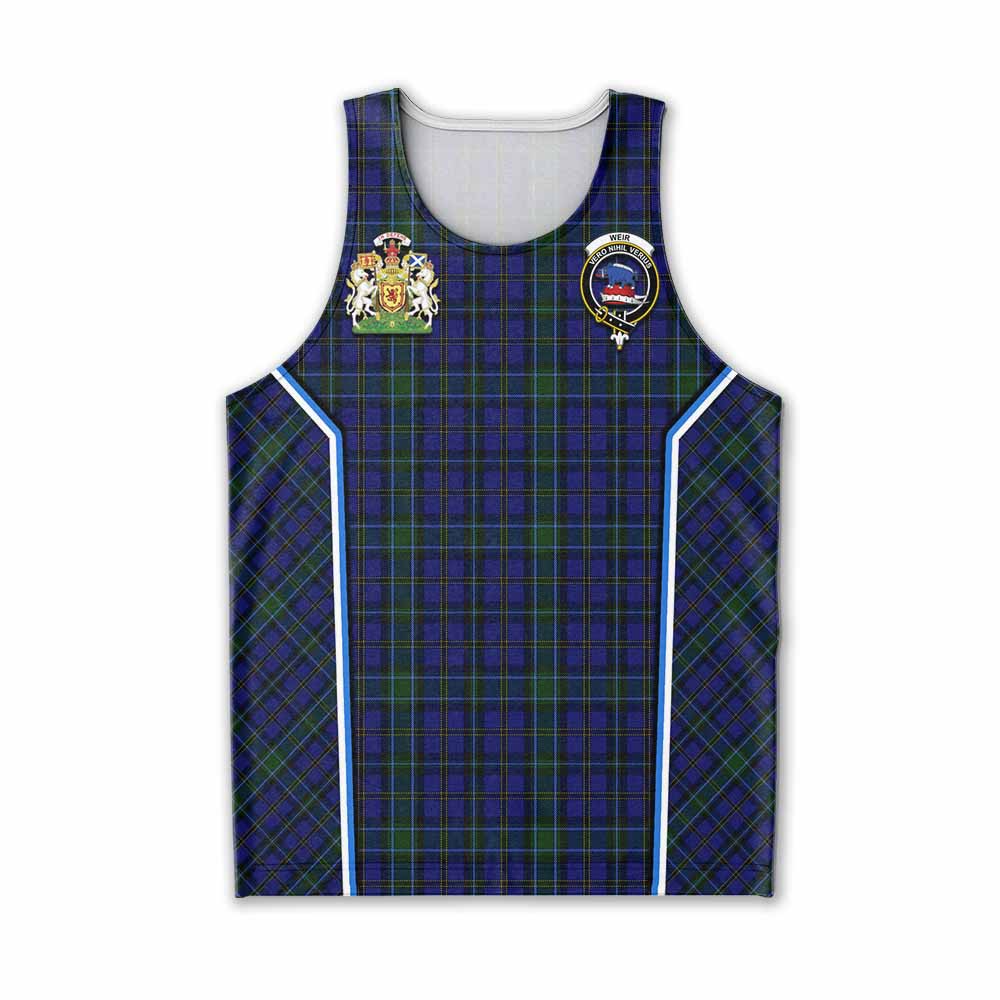 Weir Tartan Crest Men Tank Top Scotland Coat of Arm Flag Style - Tartan Vibes Clothing