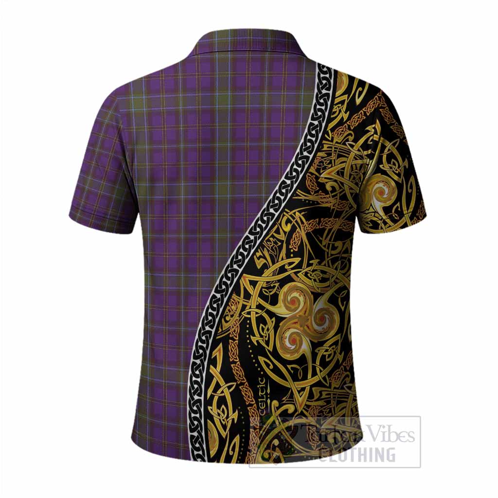 Weir Tartan Crest Polo Shirt Celtic Knot and Triple Trickle Spiral Symbols