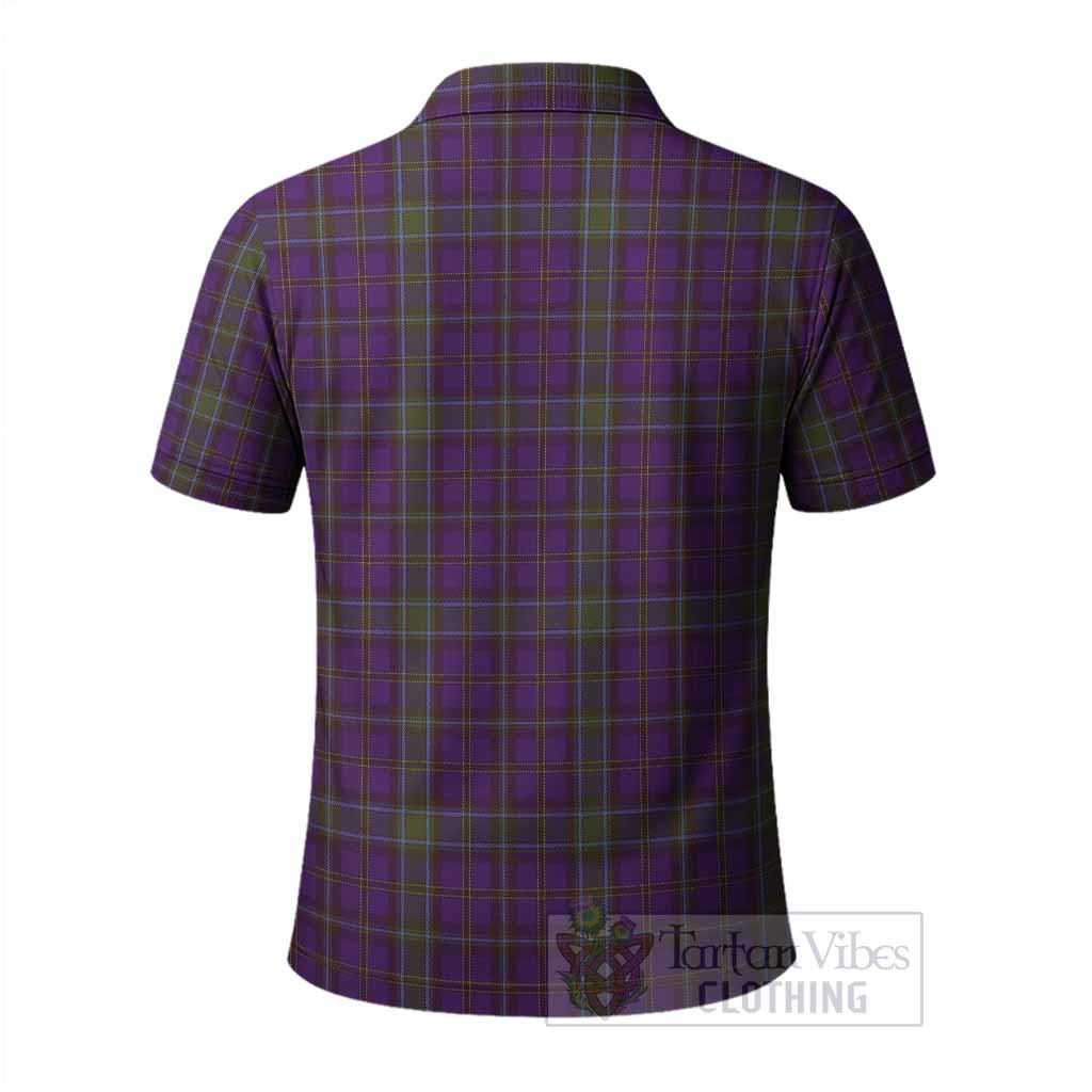 Weir Tartan Crest Polo Shirt Ferocious Lion Style