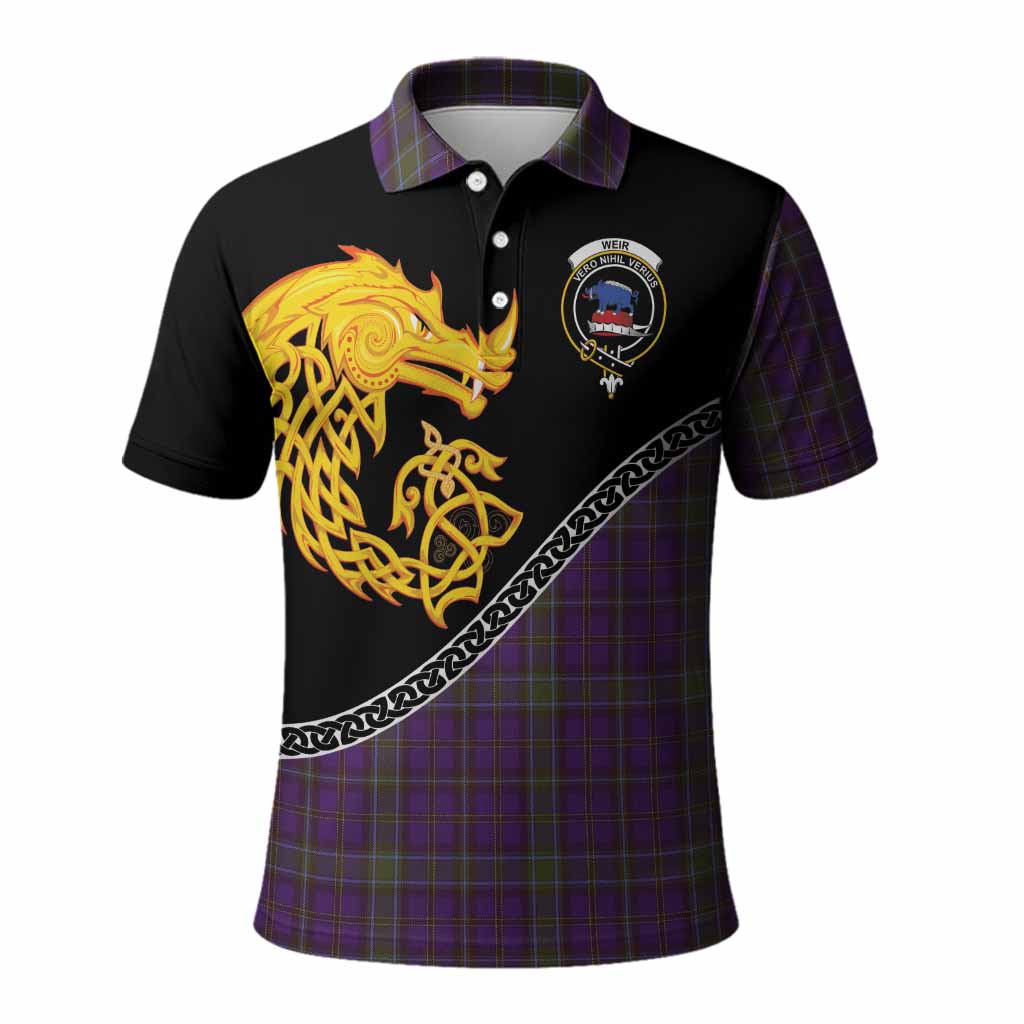 Weir Tartan Crest Polo Shirt Legendary Dragon Knot Half Style