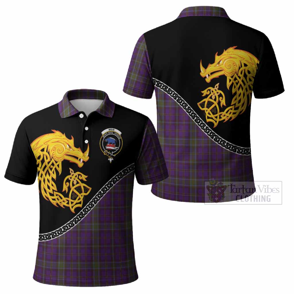 Weir Tartan Crest Polo Shirt Legendary Dragon Knot Half Style