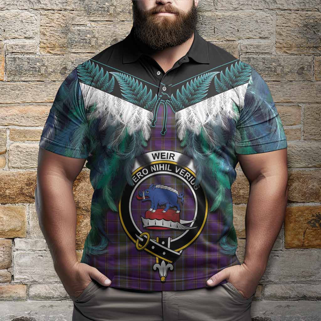 Weir Tartan Crest Polo Shirt New Zealand Maori Korowai Cloak