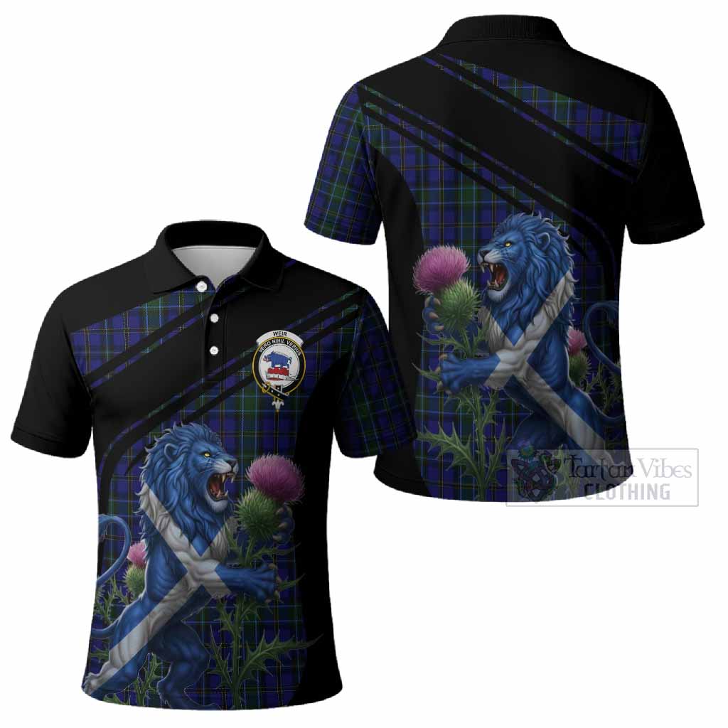 Weir Tartan Crest Polo Shirt Scottish Lion Rampant Thistle - Tartan Vibes Clothing