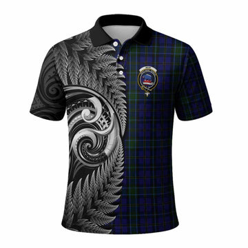 Weir Tartan Crest Polo Shirt With New Zealand Silver Fern Maori Koru