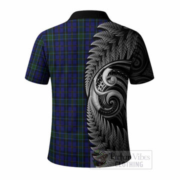 Weir Tartan Crest Polo Shirt With New Zealand Silver Fern Maori Koru