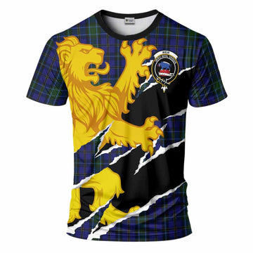 Weir Tartan Crest Scottish T-Shirt Heraldic Golden Lion