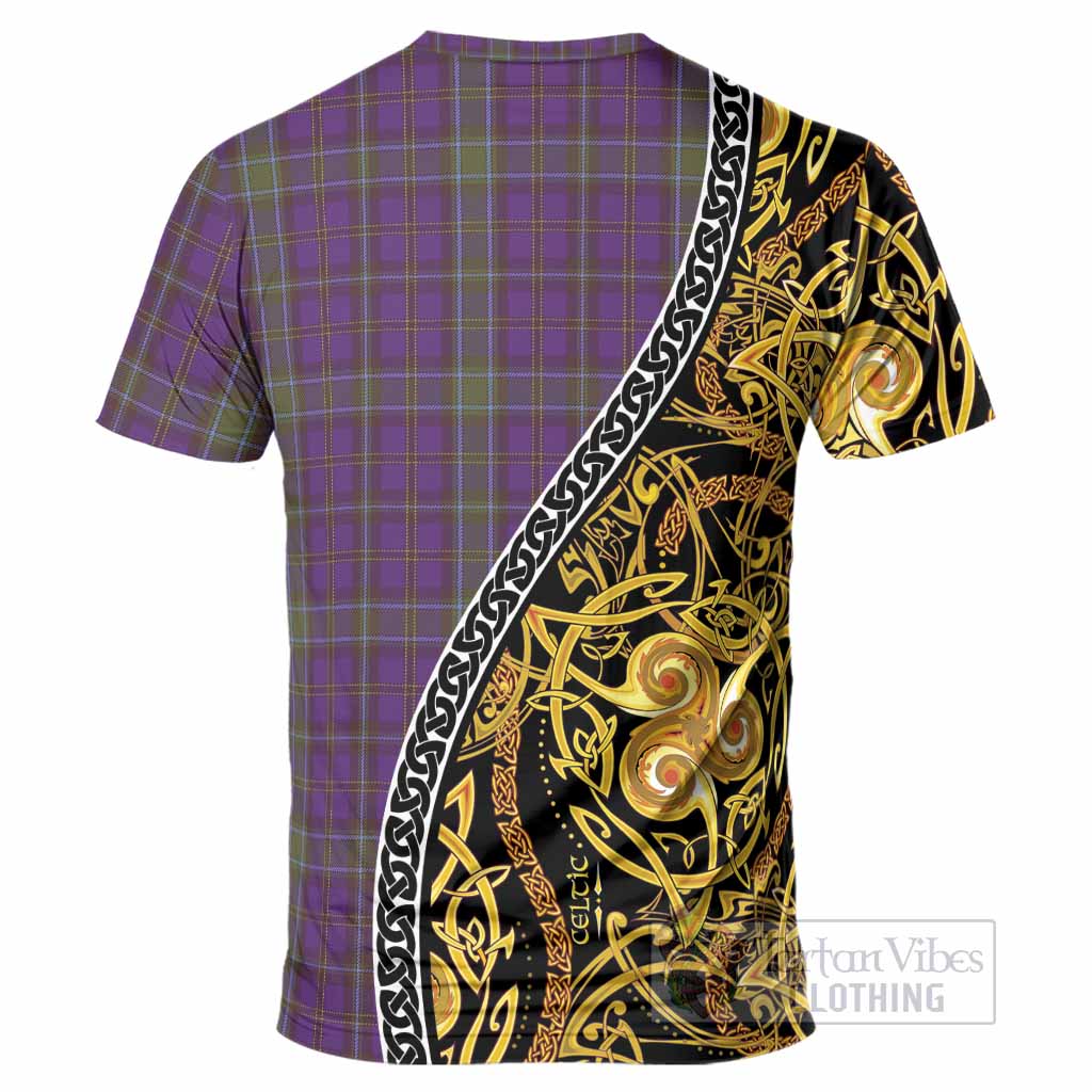 Weir Tartan Crest T-Shirt Celtic Knot and Triple Trickle Spiral Symbols
