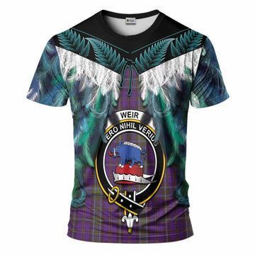 Weir Tartan Crest T-Shirt New Zealand Maori Korowai Cloak