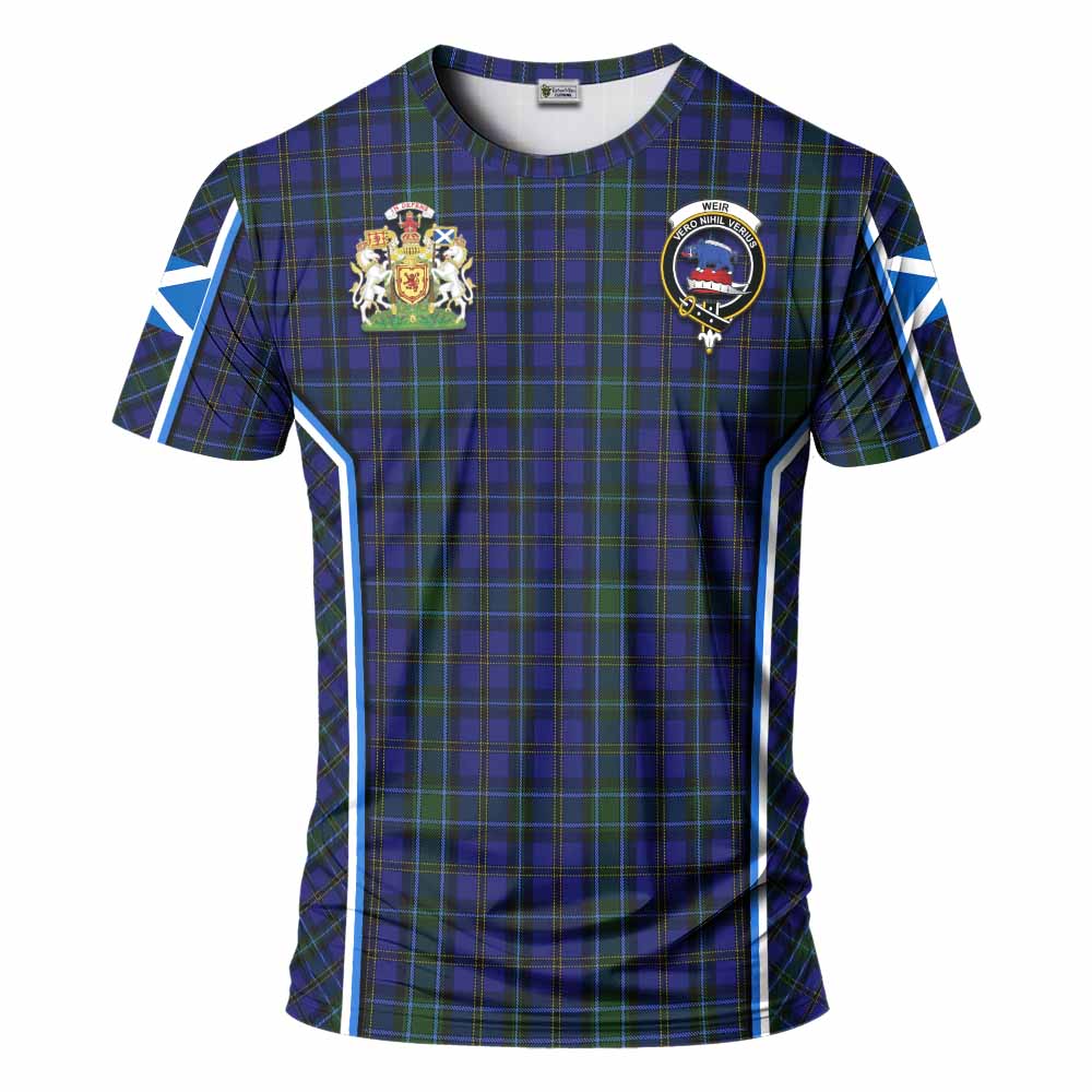 Weir Tartan Crest T-shirt Scotland Coat of Arm Flag Style - Tartan Vibes Clothing