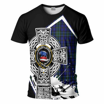 Weir Tartan Crest T-Shirt Scottish Celtic Cross Heritage