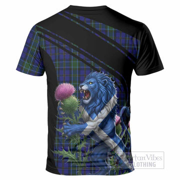 Weir Tartan Crest T-Shirt Scottish Lion Rampant Thistle
