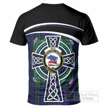 Weir Tartan Crest T-Shirt Scottish Thistle Celtic Cross Alba Gu Brath