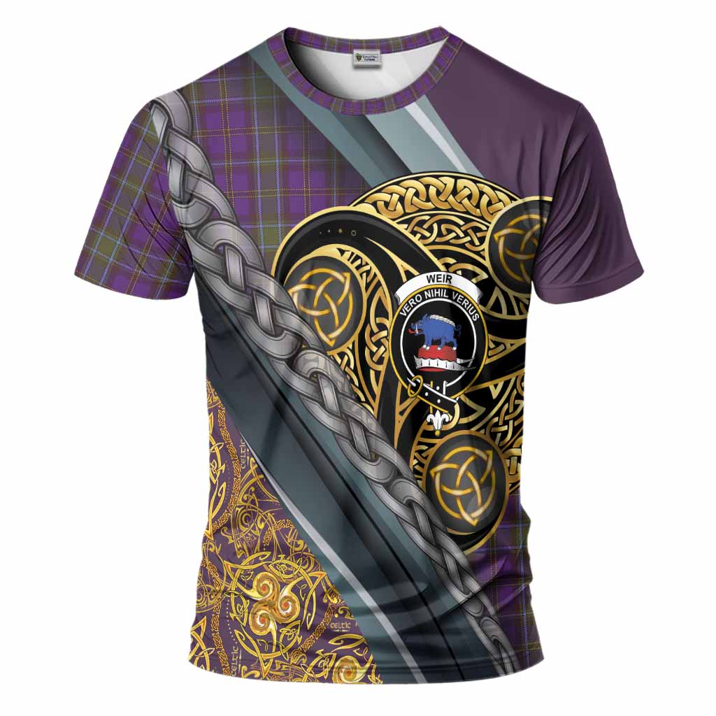 Weir Tartan Crest T-Shirt Scottish Triskele Celtic