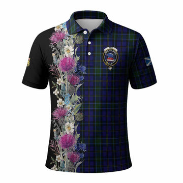 Weir Tartan Crest Thistle Floral Polo Shirt Kid - Tartan Vibes Clothing