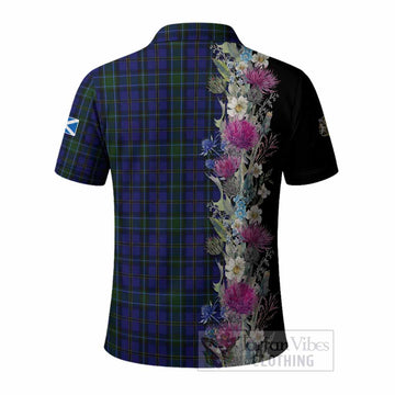 Weir Tartan Crest Thistle Floral Polo Shirt - Tartan Vibes Clothing