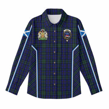 Weir Tartan Crest Women Casual Shirt Scotland Coat of Arm Flag Style - Tartan Vibes Clothing