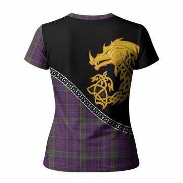 Weir Tartan Crest Women T shirt Legendary Dragon Knot Half Style