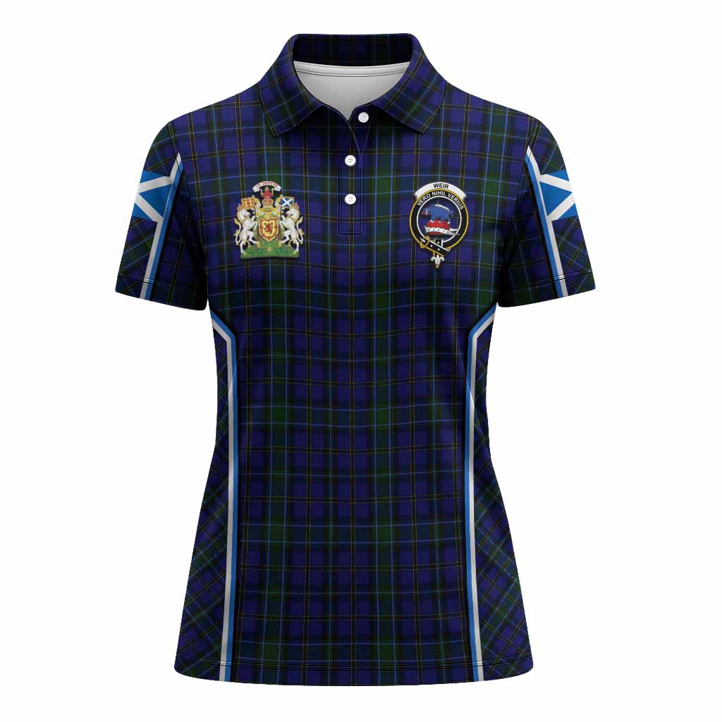 Weir Tartan Crest Women's Polo Shirt Scotland Coat of Arm Flag Style - Tartan Vibes Clothing
