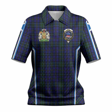 Weir Tartan Crest Women’s Polo Sweater Top Scotland Coat of Arm Flag Style