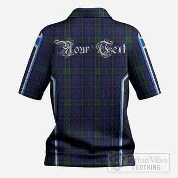 Weir Tartan Crest Women’s Polo Sweater Top Scotland Coat of Arm Flag Style