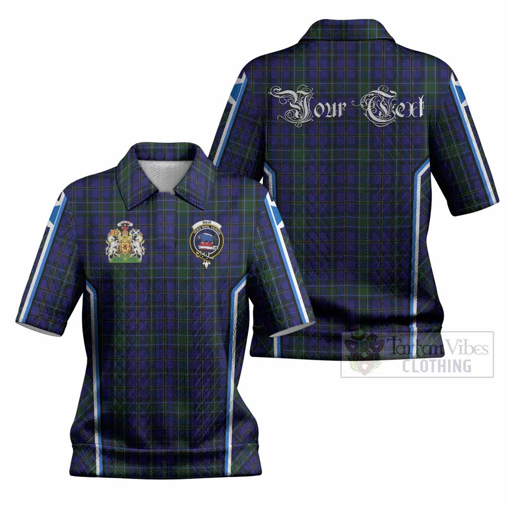 Weir Tartan Crest Women’s Polo Sweater Top Scotland Coat of Arm Flag Style
