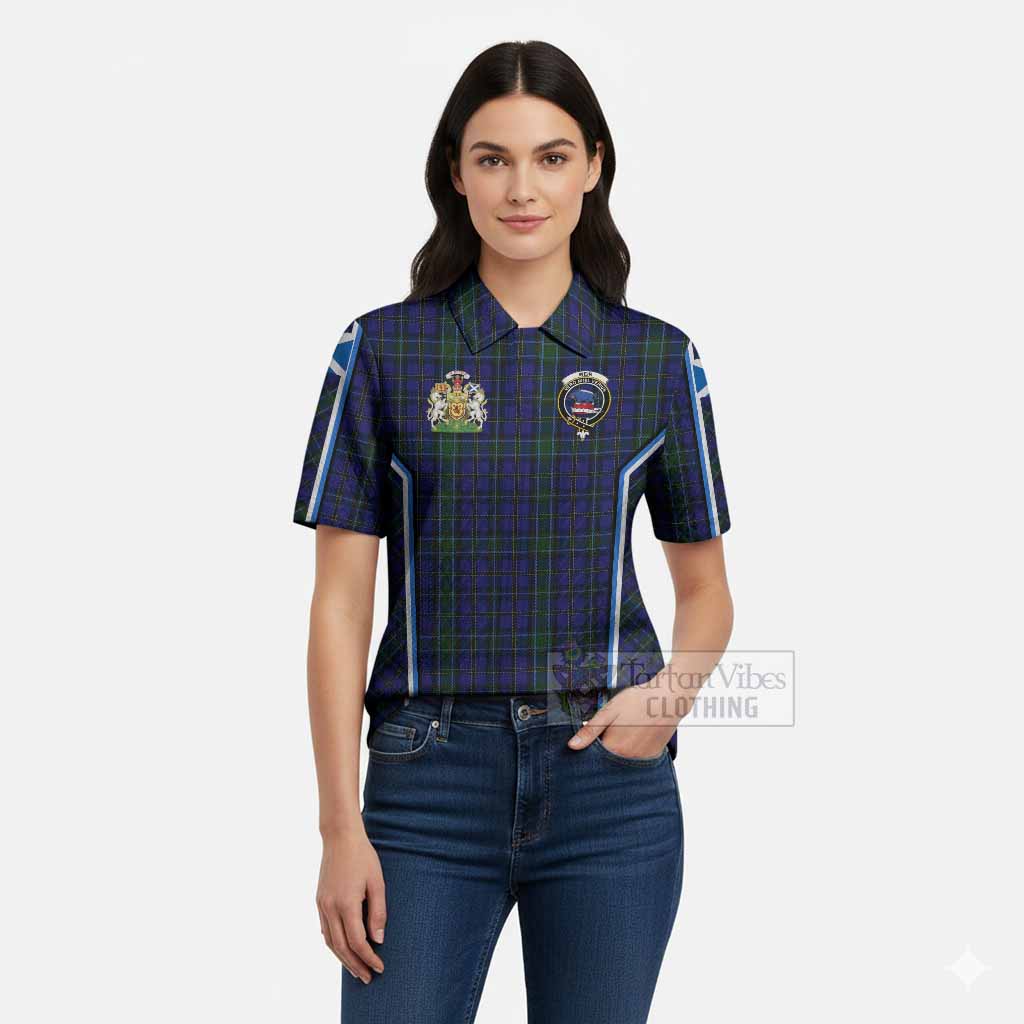 Weir Tartan Crest Women’s Polo Sweater Top Scotland Coat of Arm Flag Style