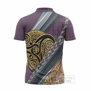 Weir Tartan Crest Zipper Polo Shirt Scottish Triskele Celtic
