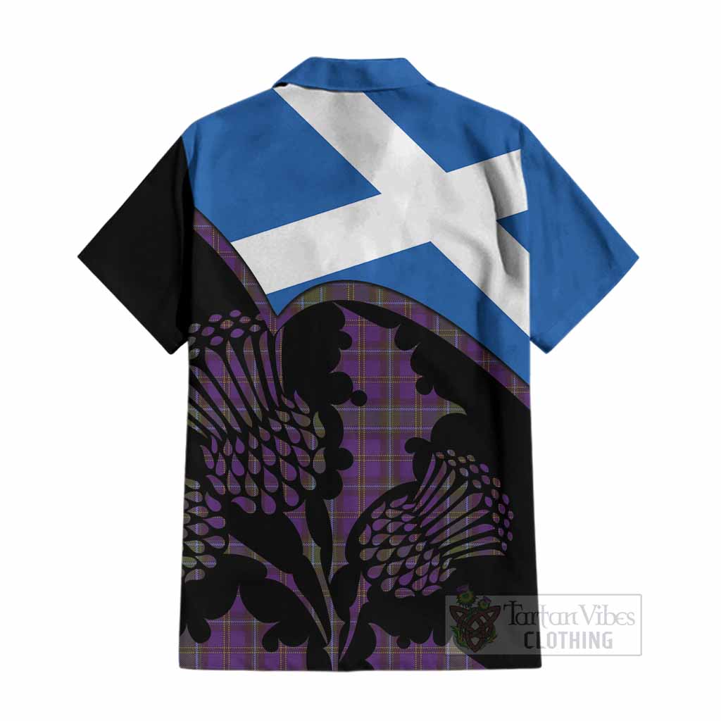 Weir Tartan Family Crest Cotton Hawaiian Shirt Scotland Thistle Floral Flag Style