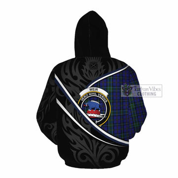 Weir Tartan Family Crest Cotton Hoodie Celtic Scottish Thistle Floral - Tartan Vibes Clothing