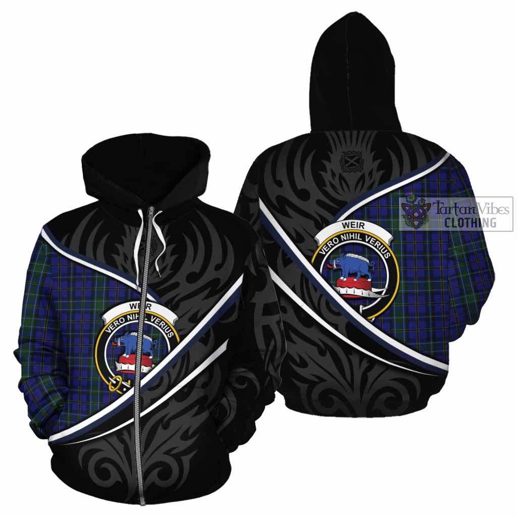 Weir Tartan Family Crest Cotton Hoodie Celtic Scottish Thistle Floral - Tartan Vibes Clothing