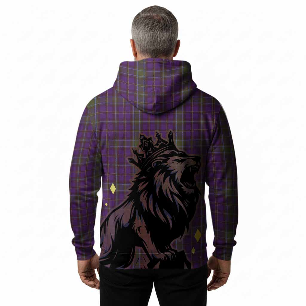 Weir Tartan Family Crest Hoodie Crowned Lion Roaring
