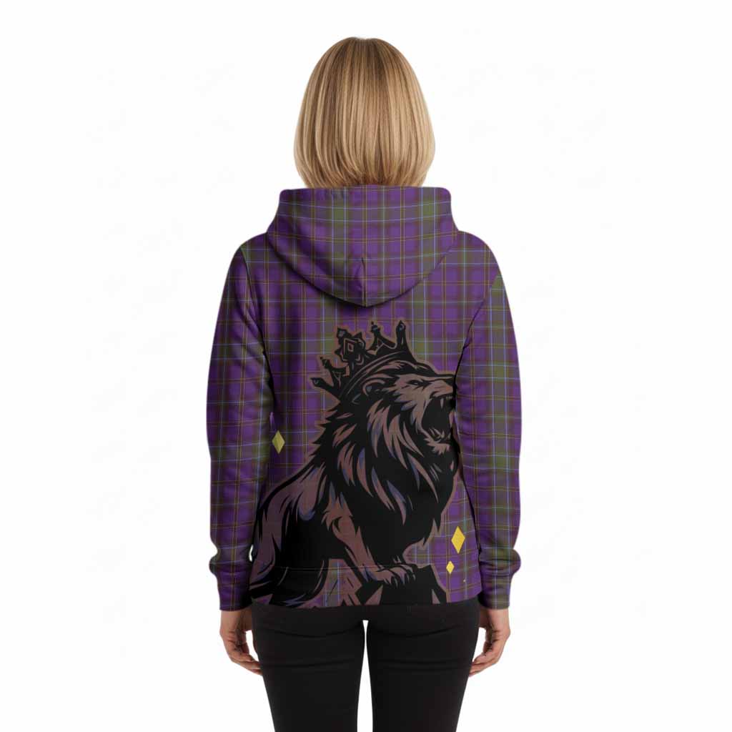 Weir Tartan Family Crest Hoodie Crowned Lion Roaring