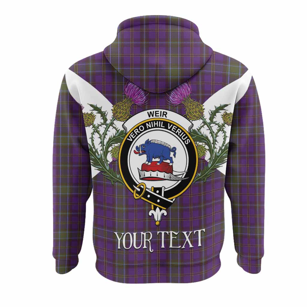 Weir Tartan Family Crest Hoodie Scottish Burns Night Thistle Floral