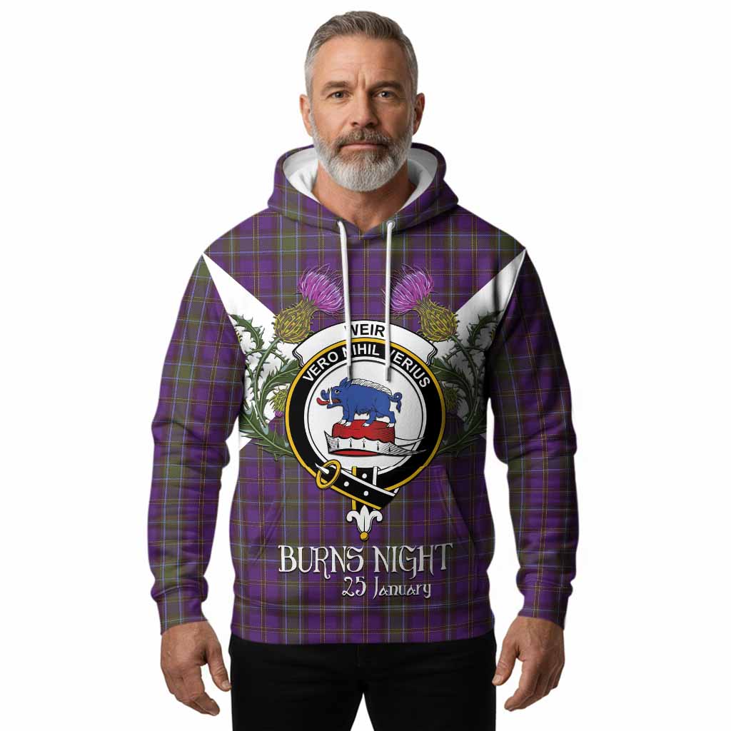 Weir Tartan Family Crest Hoodie Scottish Burns Night Thistle Floral