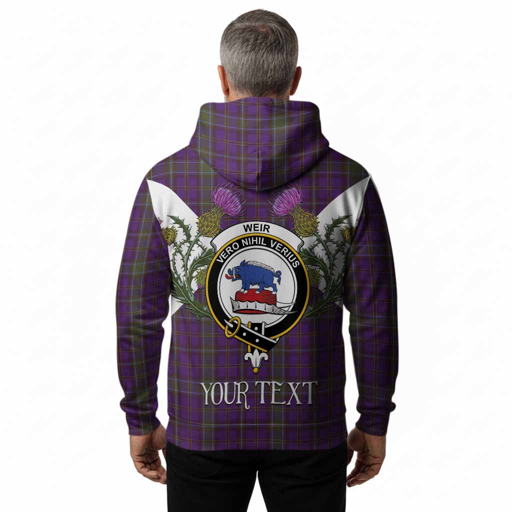 Weir Tartan Family Crest Hoodie Scottish Burns Night Thistle Floral