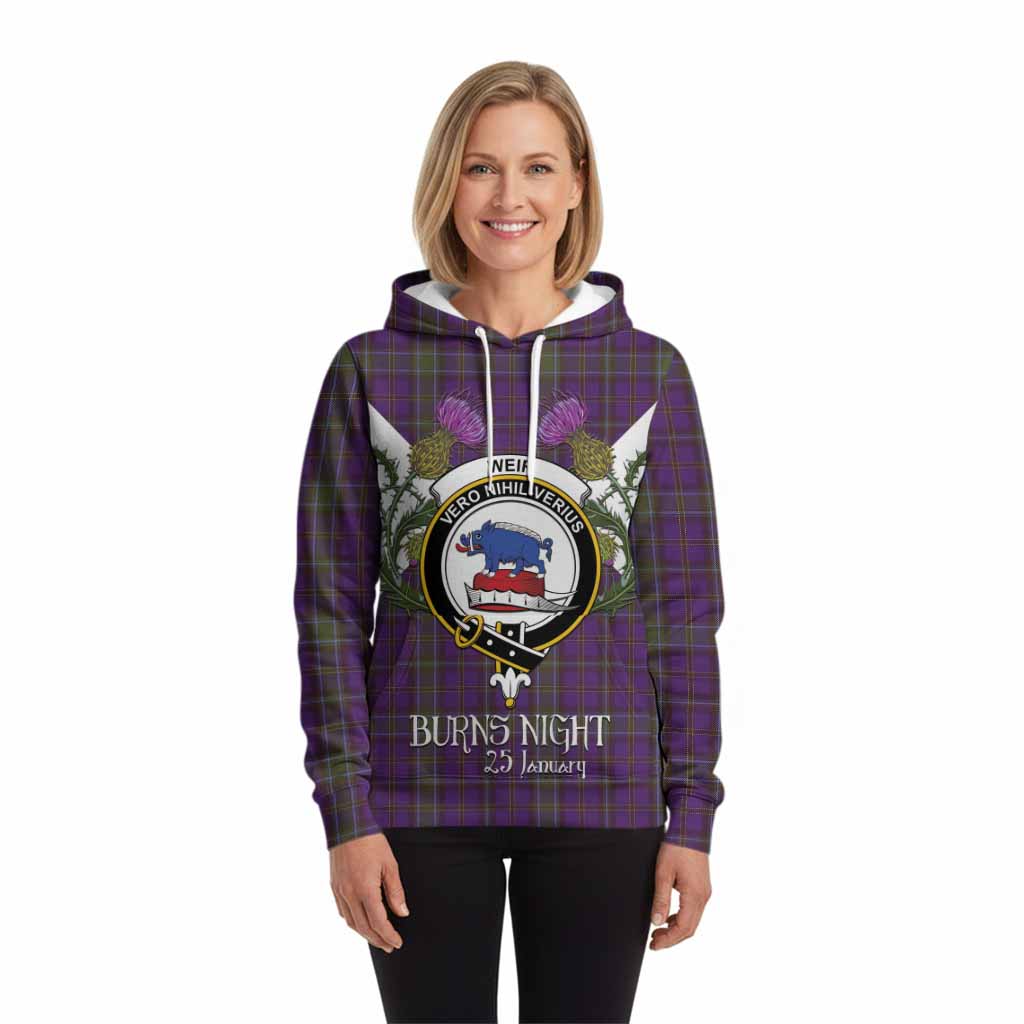 Weir Tartan Family Crest Hoodie Scottish Burns Night Thistle Floral