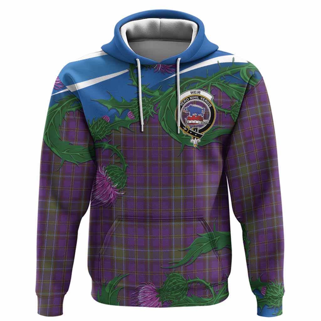 Weir Tartan Family Crest Hoodie Thistle in Minimalism
