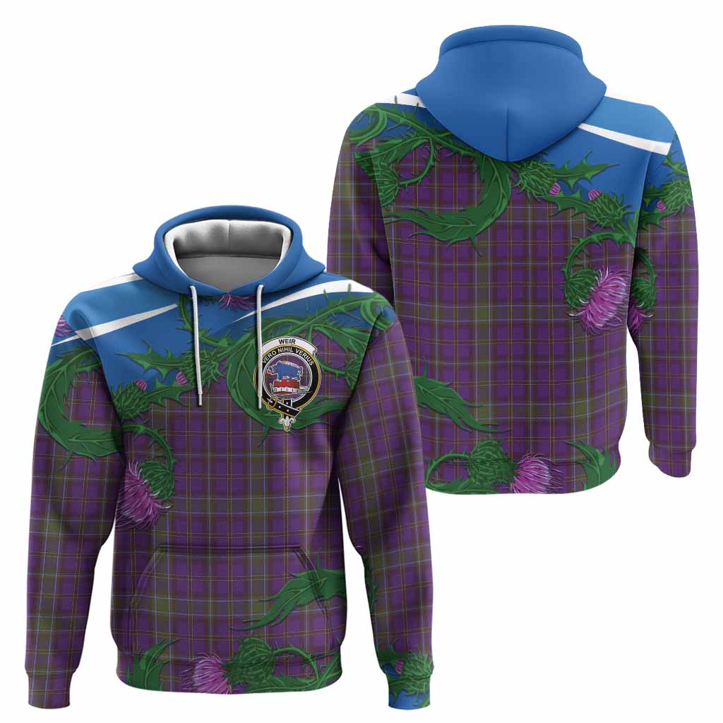 Weir Tartan Family Crest Hoodie Thistle in Minimalism