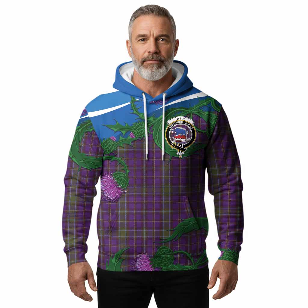 Weir Tartan Family Crest Hoodie Thistle in Minimalism