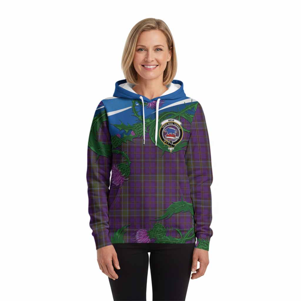 Weir Tartan Family Crest Hoodie Thistle in Minimalism