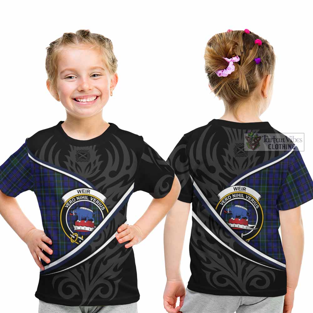 Weir Tartan Family Crest Kid T-shirt Celtic Scottish Thistle Floral - Tartan Vibes Clothing