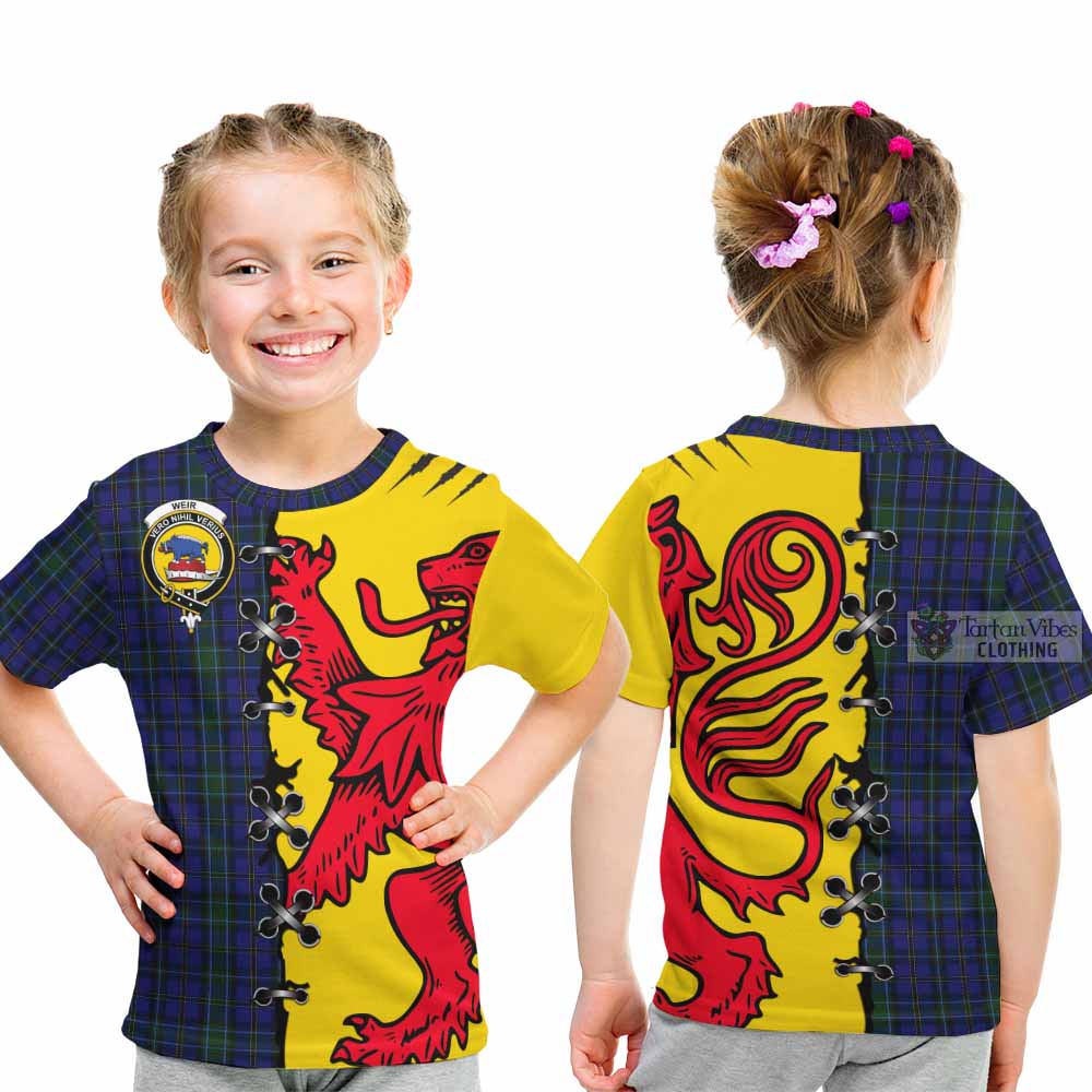 Weir Tartan Family Crest Kid T-shirt Lion Rampant Honor - Tartan Vibes Clothing