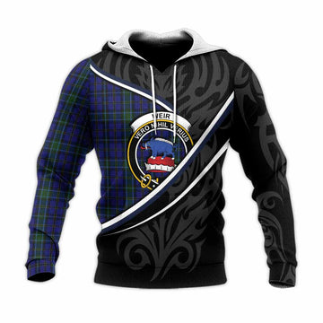 Weir Tartan Family Crest Knitted Hoodie Celtic Scottish Thistle Floral - Tartan Vibes Clothing