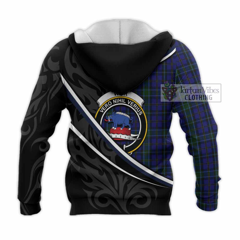 Weir Tartan Family Crest Knitted Hoodie Celtic Scottish Thistle Floral - Tartan Vibes Clothing