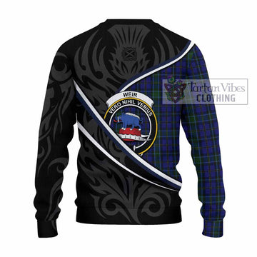 Weir Tartan Family Crest Knitted Sweater Celtic Scottish Thistle Floral - Tartan Vibes Clothing